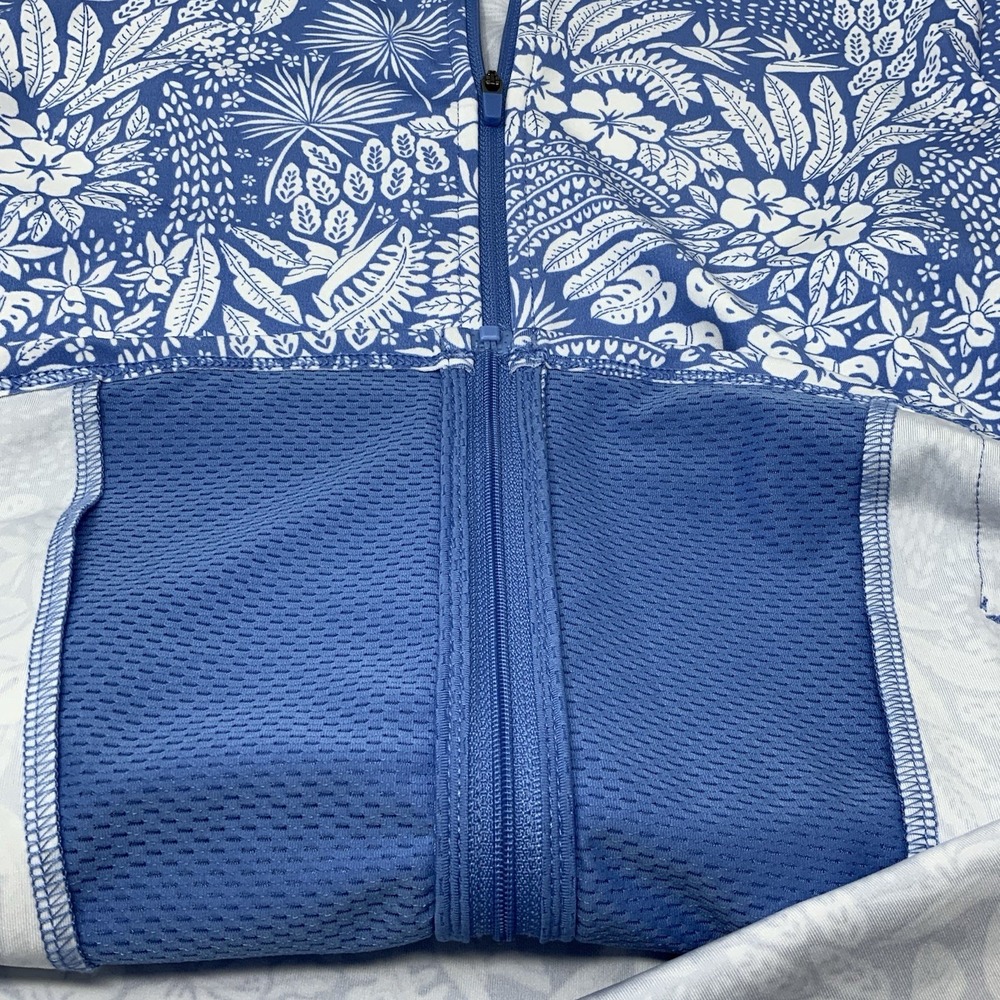 Tommy Bahama Women's Small Everyday Active Blue Tropical Floral Full Zip Jacket - Picture 9 of 13